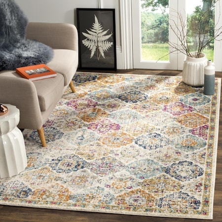 Safavieh Madison Square Area Rug, Cream and Multicolor - 6 ft.-7 in. x 6 ft.-7 in. MAD611B-7SQ